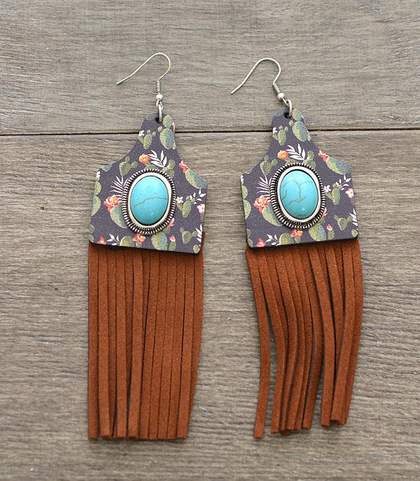 EARRINGS :: WESTERN HOOK EARRINGS :: Wholesale Cattle Tag Tassel Earrings