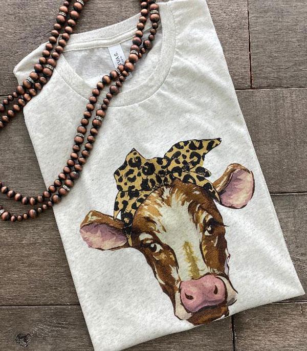 GRAPHIC TEES :: GRAPHIC TEES :: Wholesale Leopard Bow Cow Vintage Tshirt