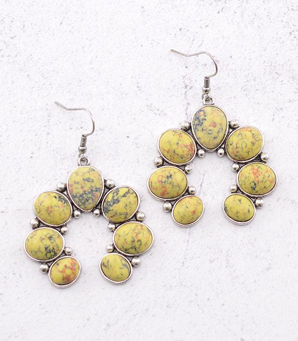 EARRINGS :: WESTERN SQUASH BLOSSOM EARRINGS :: Wholesale Semi Stone Squash Blossom Earrings