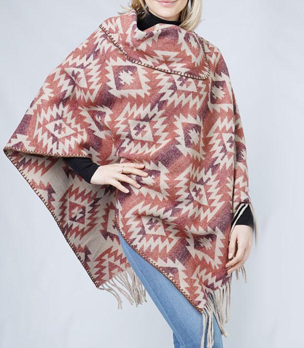 New Arrival :: Wholesale Aztec Western Print Poncho