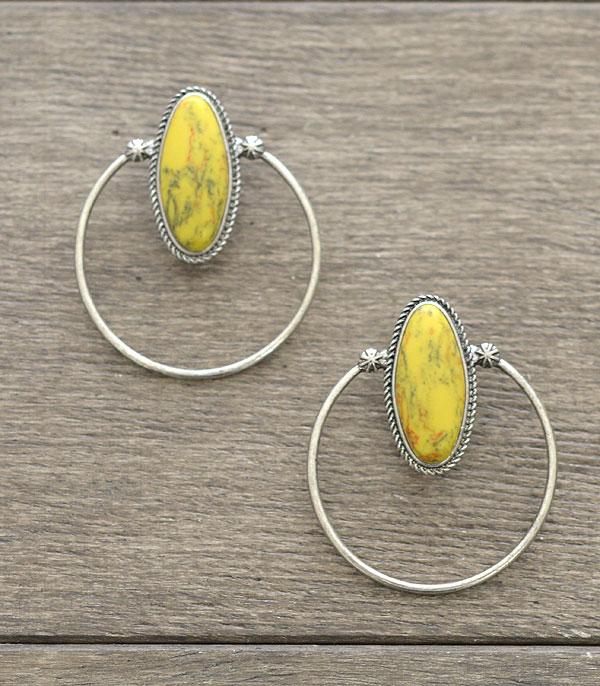 <font color=black>SALE ITEMS</font> :: JEWELRY :: Earrings :: Wholesale Semi Stone Western Hoop Earrings