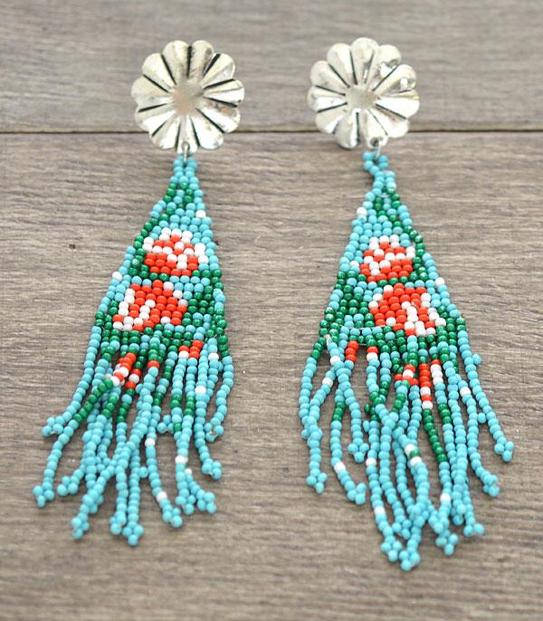 EARRINGS :: WESTERN POST EARRINGS :: Wholesale Handmade Western Seed Bead Earrings