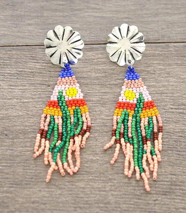 EARRINGS :: WESTERN POST EARRINGS :: Wholesale Handmade Western Seed Bead Earrings