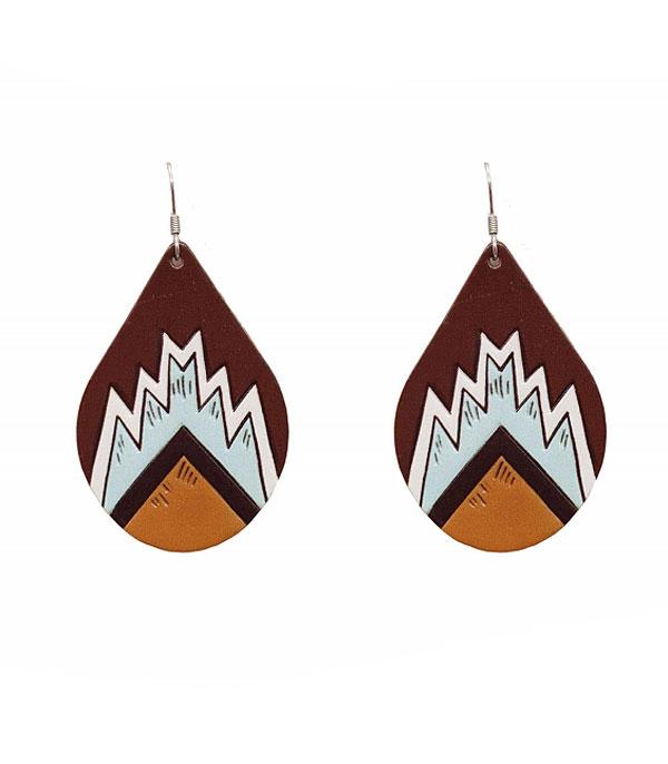 <font color=black>SALE ITEMS</font> :: JEWELRY :: Earrings :: Wholesale Genuine Leather Aztec Teardrop Earrings