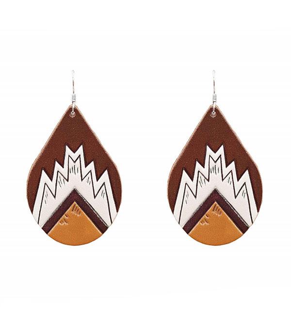 <font color=black>SALE ITEMS</font> :: JEWELRY :: Earrings :: Wholesale Genuine Leather Aztec Teardrop Earrings