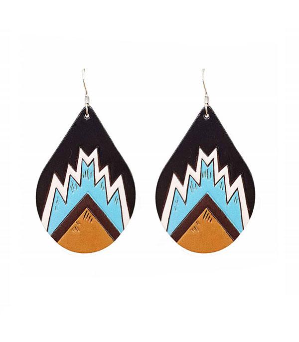 <font color=black>SALE ITEMS</font> :: JEWELRY :: Earrings :: Wholesale Genuine Leather Aztec Teardrop Earrings