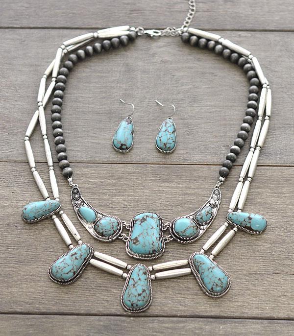 <font color=black>SALE ITEMS</font> :: JEWELRY :: Necklaces :: Wholesale Turquoise Statement Necklace Set