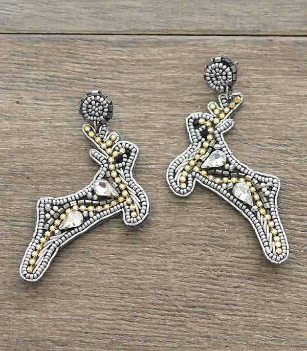 <font color=GREEN>HOLIDAYS</font> :: JEWELRY I BAGS :: Wholesale Christmas Reindeer Seed Bead Earrings