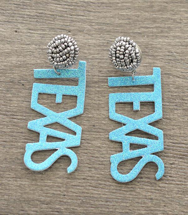 <font color=black>SALE ITEMS</font> :: JEWELRY :: Earrings :: Wholesale Texas Glitter Seed Bead Earrings