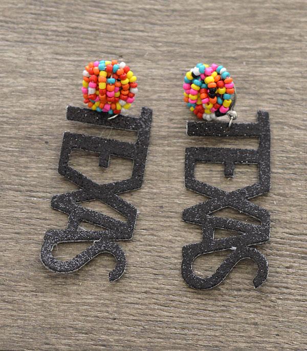 <font color=black>SALE ITEMS</font> :: JEWELRY :: Earrings :: Wholesale Texas Glitter Seed Bead Earrings