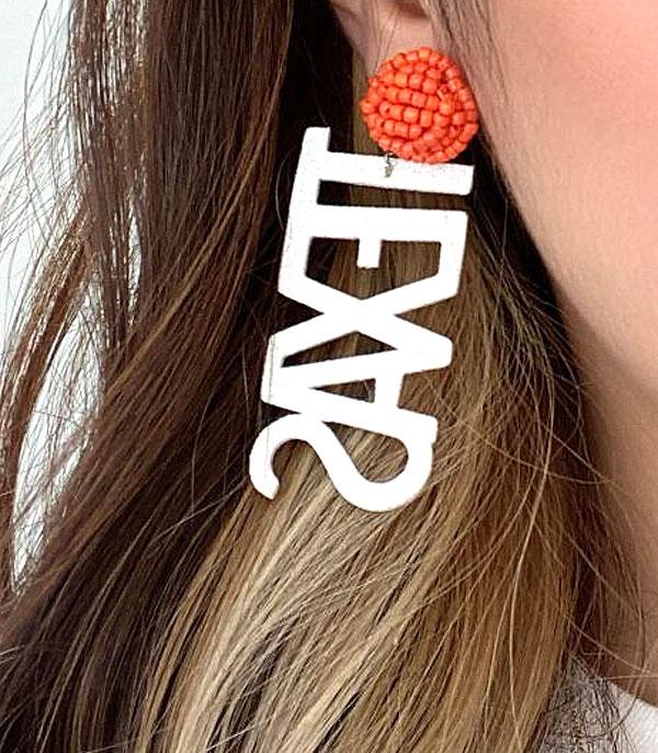 <font color=black>SALE ITEMS</font> :: JEWELRY :: Earrings :: Wholesale Texas Glitter Seed Bead Earrings