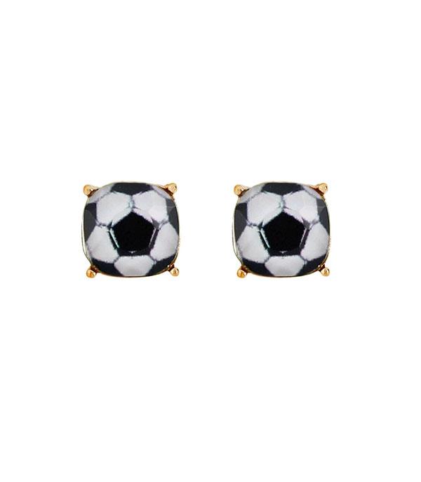 SPORTS THEME :: Wholesale Soccerball Stud Earrings