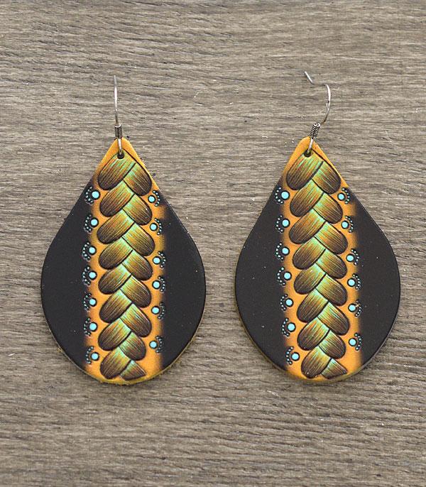 <font color=black>SALE ITEMS</font> :: JEWELRY :: Earrings :: Wholesale Genuine Cowhide Leather Teardrop Earring