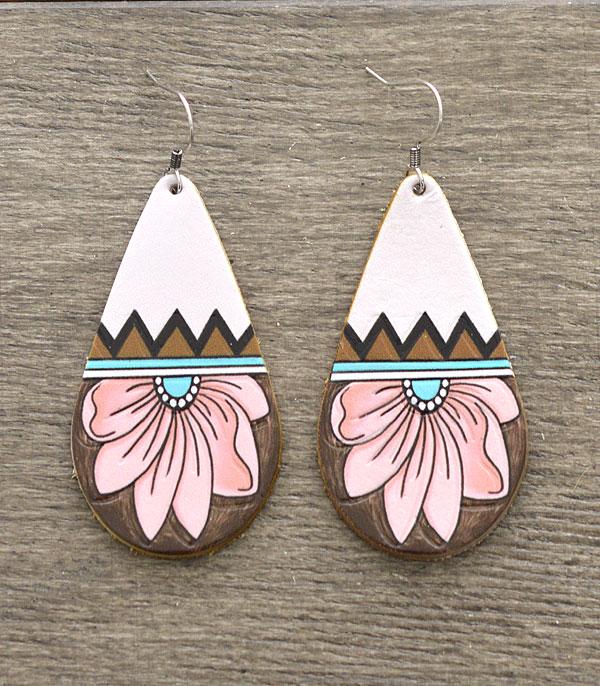 <font color=black>SALE ITEMS</font> :: JEWELRY :: Earrings :: Wholesale Genuine Cowhide Leather Teardrop Earring