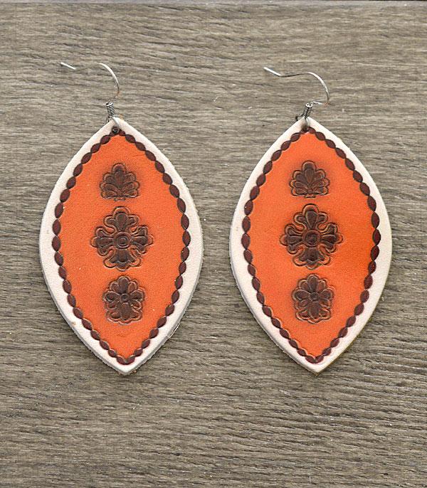 <font color=black>SALE ITEMS</font> :: JEWELRY :: Earrings :: Wholesale Genuine Cowhide Leather Teardrop Earring