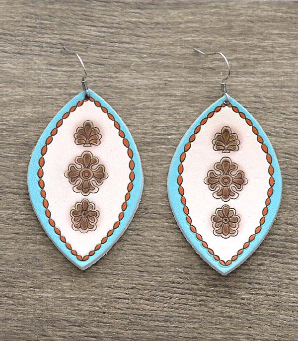 <font color=black>SALE ITEMS</font> :: JEWELRY :: Earrings :: Wholesale Genuine Cowhide Leather Teardrop Earring