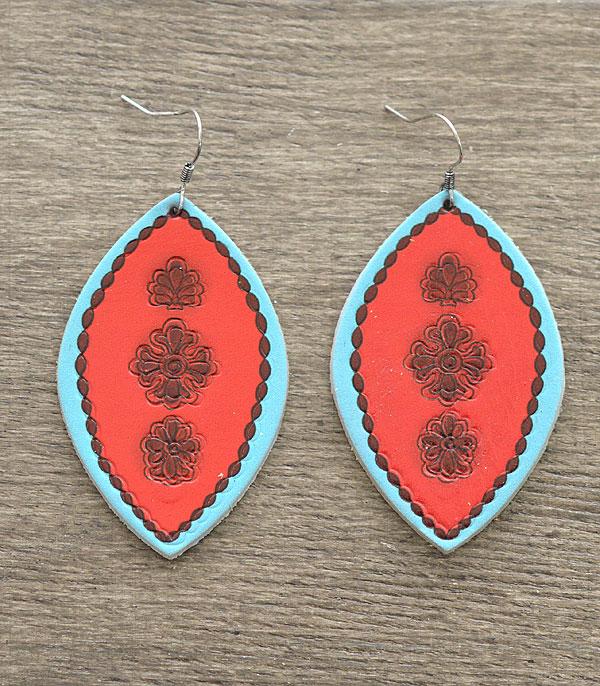 <font color=black>SALE ITEMS</font> :: JEWELRY :: Earrings :: Wholesale Genuine Cowhide Leather Teardrop Earring