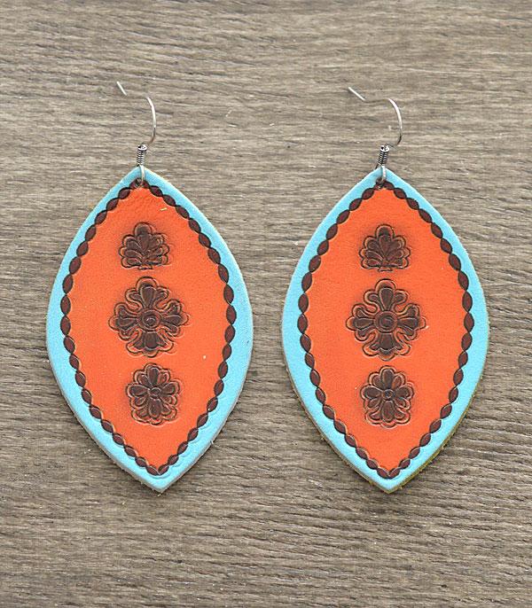 <font color=black>SALE ITEMS</font> :: JEWELRY :: Earrings :: Wholesale Genuine Cowhide Leather Teardrop Earring