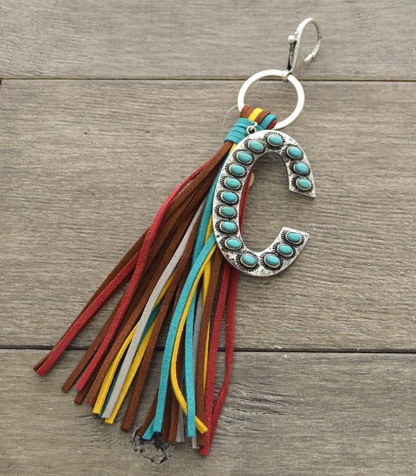 New Arrival :: Wholesale Turquoise Initial Tassel Keychain