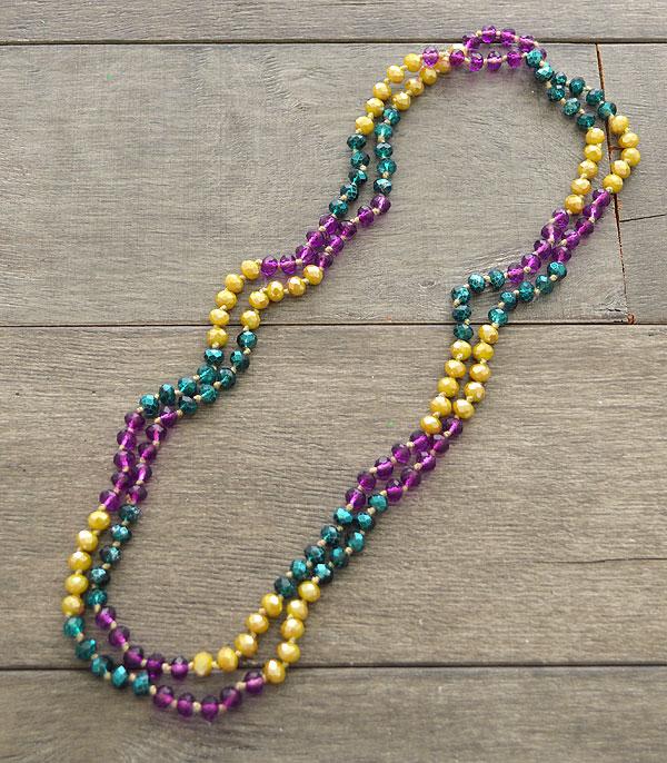 <font color=black>SALE ITEMS</font> :: JEWELRY :: Necklaces :: Wholesale 60" Glass Beads Long Necklace