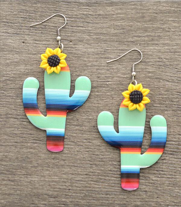 EARRINGS :: TRENDY EARRINGS :: Wholesale Sunflower Cactus Earrings