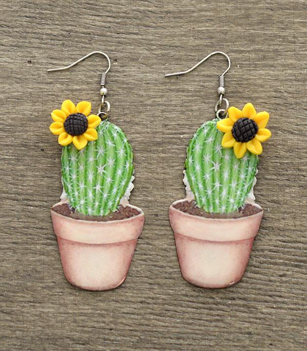 <font color=black>SALE ITEMS</font> :: JEWELRY :: Earrings :: Wholesale Sunflower Cactus Earrings