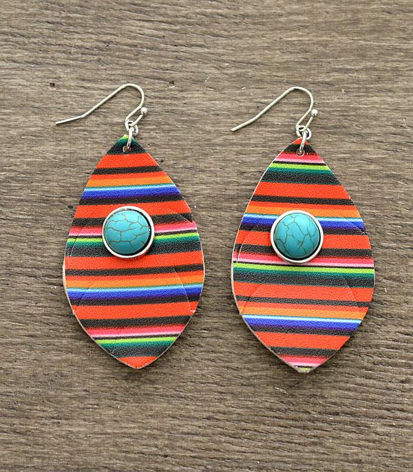 <font color=black>SALE ITEMS</font> :: JEWELRY :: Earrings :: Wholesale Serape Print Turquoise Earrings