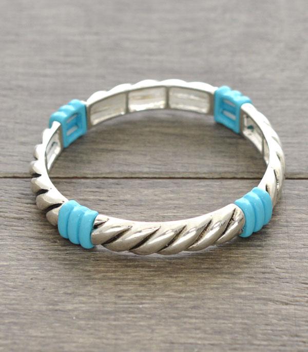 <font color=black>SALE ITEMS</font> :: JEWELRY :: Bracelets :: Wholesale Turquoise Trim Stackable Bracelet
