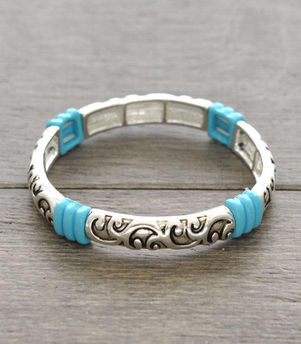 <font color=black>SALE ITEMS</font> :: JEWELRY :: Bracelets :: Wholesale Turquoise Trim Stackable Bracelet