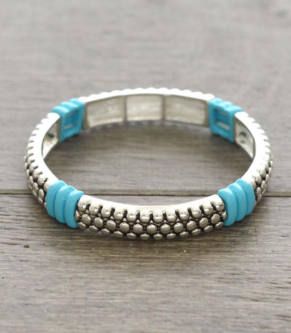 <font color=black>SALE ITEMS</font> :: JEWELRY :: Bracelets :: Wholesale Turquoise Trim Stackable Bracelet