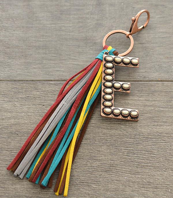 New Arrival :: Wholesale Turquoise Initial Tassel Keychain