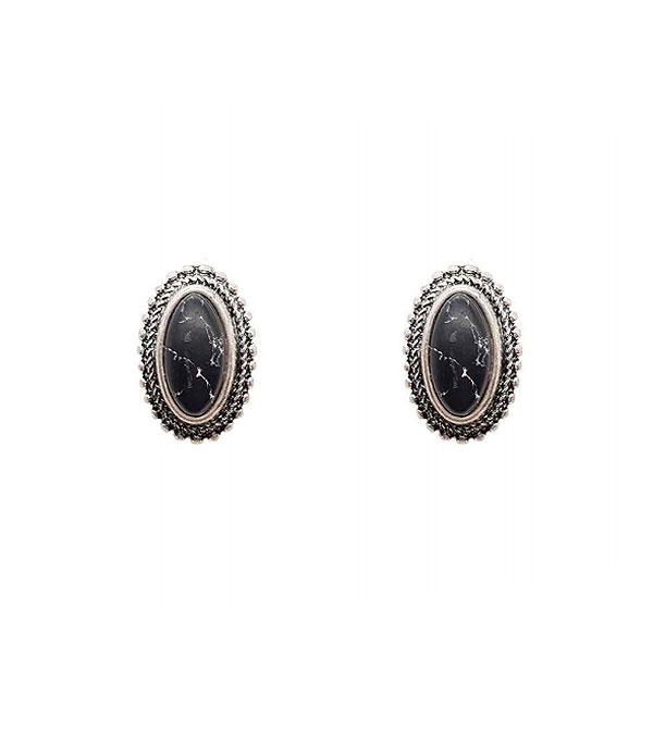 EARRINGS :: POST EARRINGS :: Wholesale Oval Turquoise Post Earrings