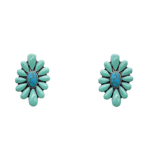 New Arrival :: Wholesale Turquoise Stone Post Earrings