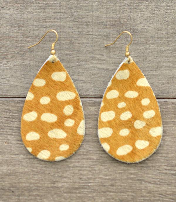 <font color=black>SALE ITEMS</font> :: JEWELRY :: Earrings :: Wholesale Leather Animal Print Teardrop Earrings