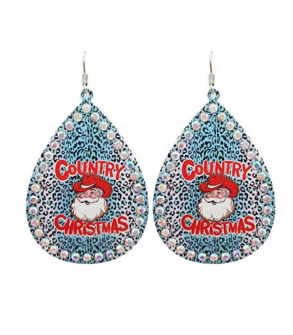 <font color=GREEN>HOLIDAYS</font> :: JEWELRY I BAGS :: Wholesale Country Christmas Leopard Earrings