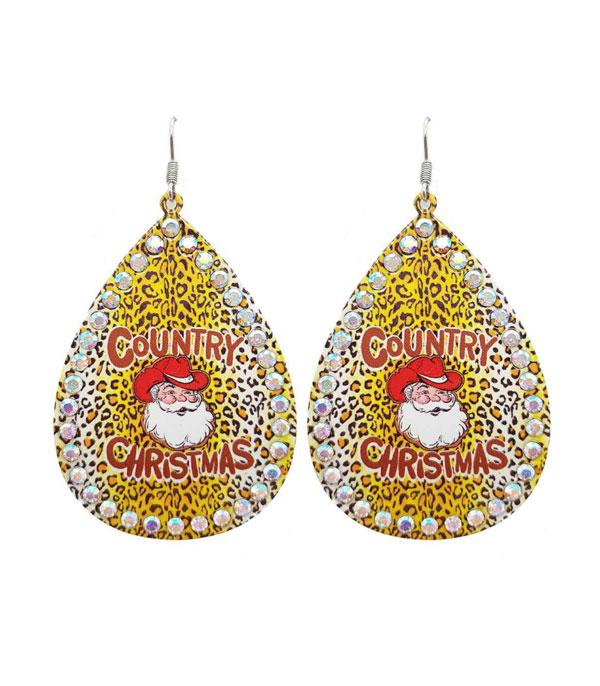 <font color=GREEN>HOLIDAYS</font> :: JEWELRY I BAGS :: Wholesale Country Christmas Leopard Earrings