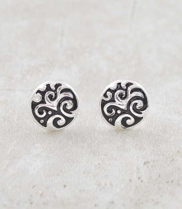 New Arrival :: Wholesale Round Textured Post Earrings