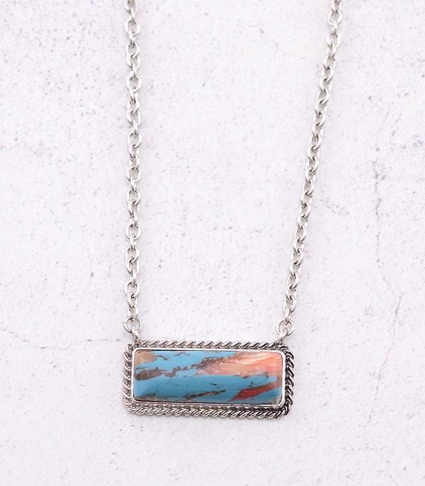 New Arrival :: Wholesale Gem Stone Bar Necklace