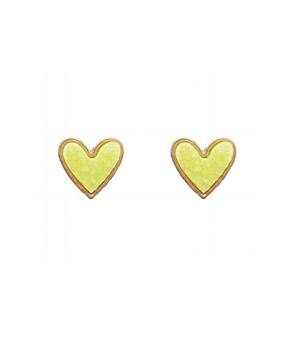 <font color=black>SALE ITEMS</font> :: JEWELRY :: Earrings :: Wholesale Mini Druzy Heart Post Earrings