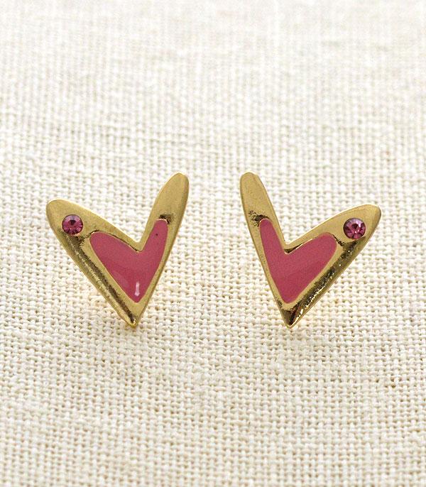 <font color=red>VALENTINE'S</font> :: Wholesale Pink Heart Stud Earrings