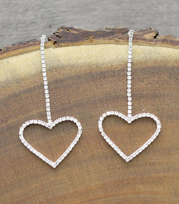 <font color=red>VALENTINE'S</font> :: Wholesale Rhinestone Heart Drop Earrings