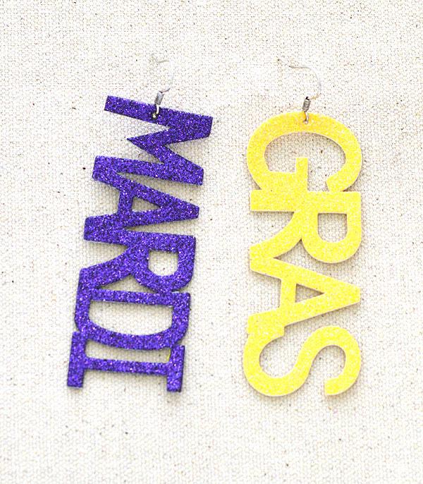 <font color=black>SALE ITEMS</font> :: JEWELRY :: Earrings :: Wholesale Mardi Gras Glitter Dangle Earrings