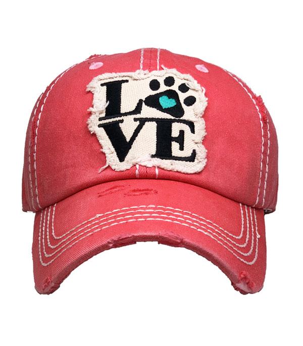 HATS I HAIR ACC :: BALLCAP I VISOR :: Wholesale KB Ethos Paw Love Vintage Ballcap