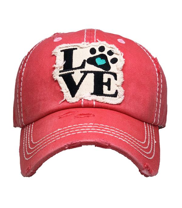 HATS I HAIR ACC :: BALLCAP :: Wholesale KB Ethos Paw Love Vintage Ballcap