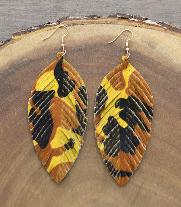 <font color=black>SALE ITEMS</font> :: JEWELRY :: Earrings :: Wholesale Genuine Leather Camo Print Earrings