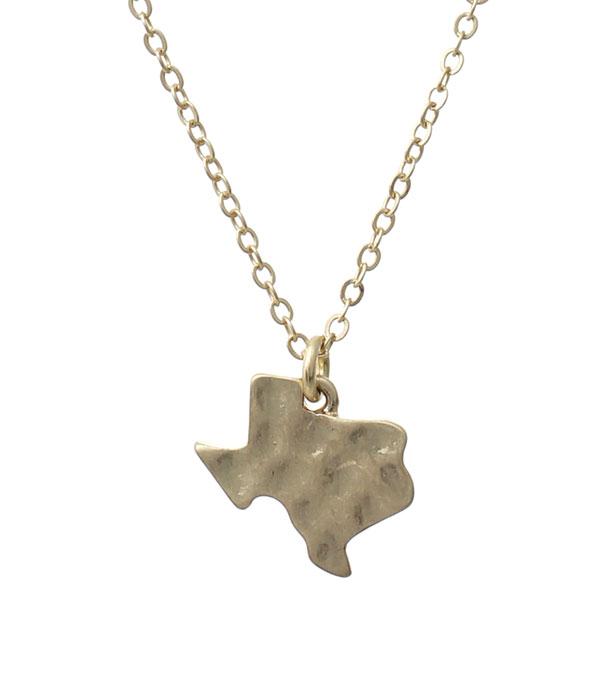 <font color=black>SALE ITEMS</font> :: JEWELRY :: Necklaces :: Wholesale Texas Map Pendant Necklace