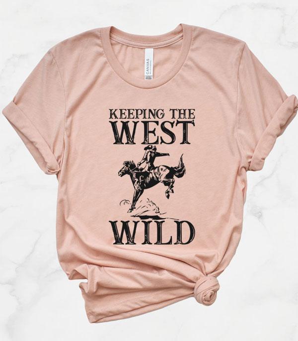 GRAPHIC TEES :: GRAPHIC TEES :: Wholesale Keeping The West Wild Graphic Tshirt