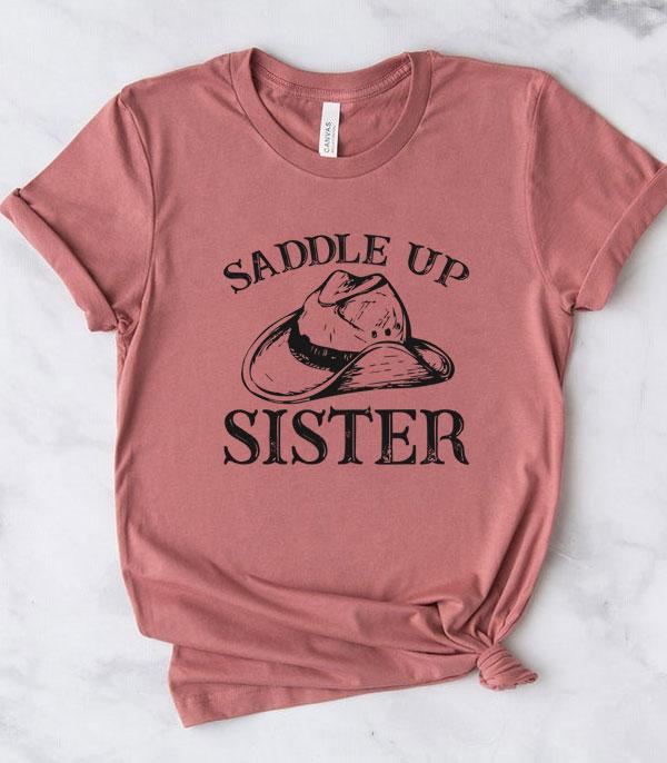 GRAPHIC TEES :: GRAPHIC TEES :: Wholesale Western Saddle Up Sister Vintage Tee