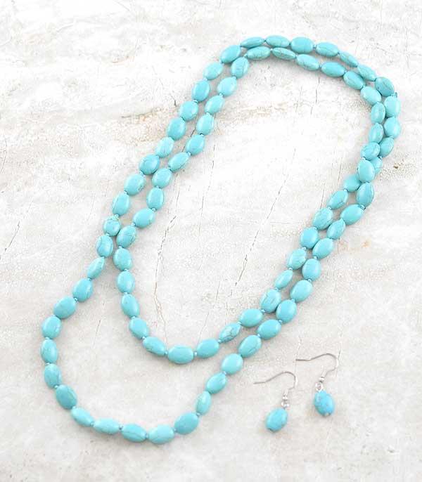 NECKLACES :: WESTERN LONG NECKLACES :: Wholesale Turquoise Bead Long Necklace