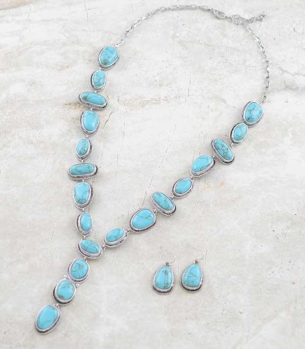 New Arrival :: Wholesale Tipi Western Stone Y Necklace Set